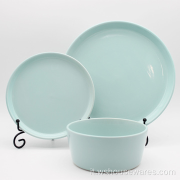 Set di stoviglie in ceramica di glassa di colore semplice personalizzate